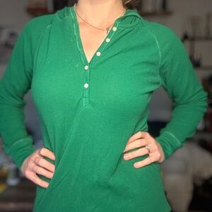 Green Henley Long Sleeve Shirt
